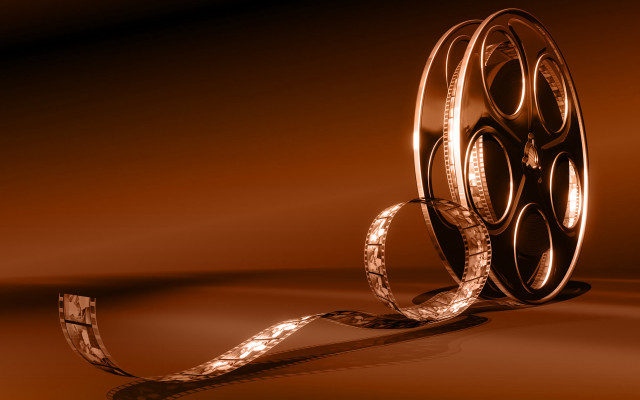 Film reel filmstrip shadow brown free wallpaper for desktop - medium preview image