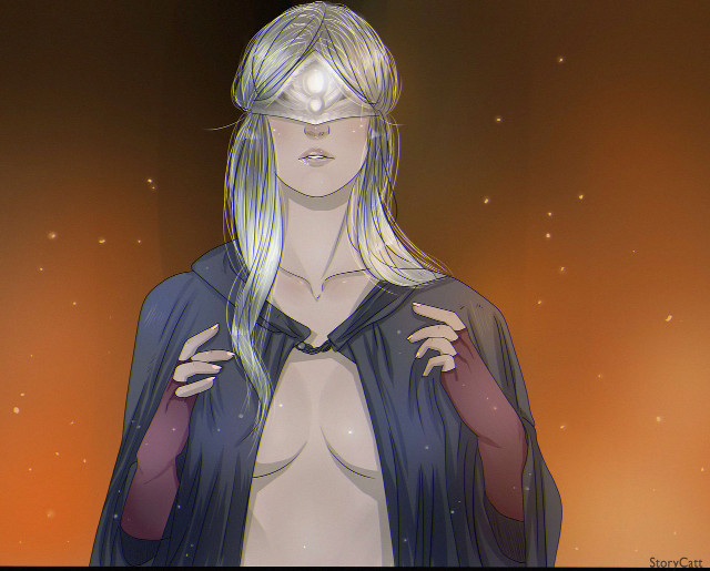 Woman long hair cape dark free wallpaper for desktop - medium preview image