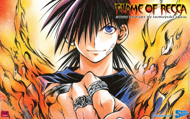 Anime character ring fire background free wallpaper for desktop - medium preview image