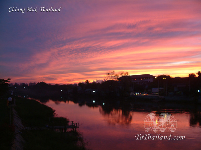 Sunset river clouds person bank free wallpaper for desktop - medium preview image