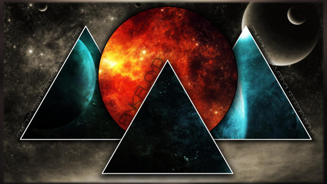 Space mountains planets red blue free wallpaper for desktop - medium preview image
