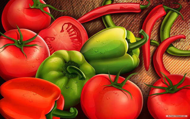 Vegetables table cloth red green free wallpaper for desktop - medium preview image