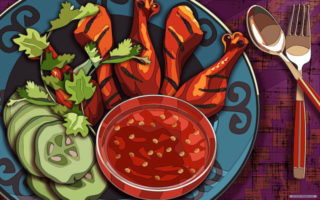 Plate food fork vegetables dingyunpeng free wallpaper for desktop - medium preview image