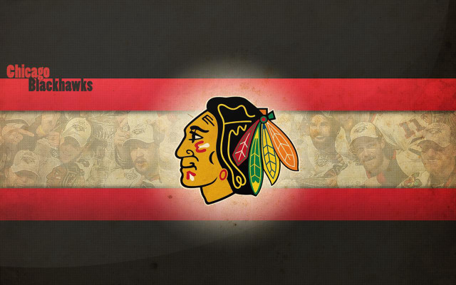 Chicago black hawks logo black free wallpaper for desktop - medium preview image