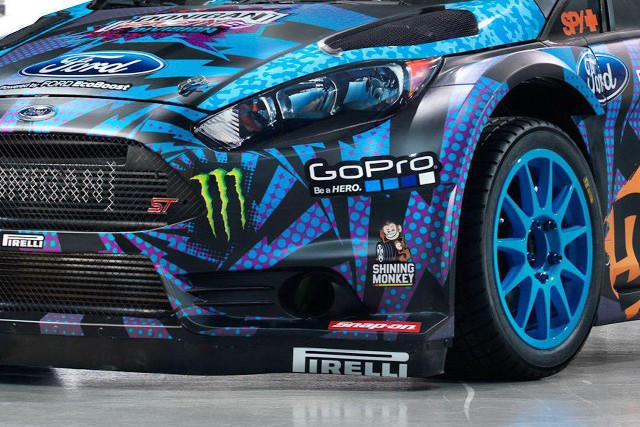 Car monster design blue orange free wallpaper for desktop - medium preview image