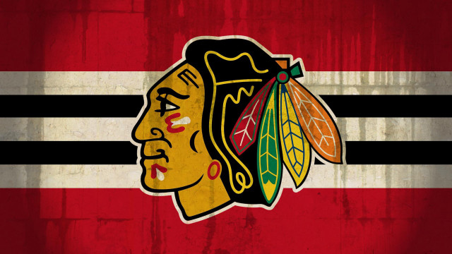 Chicago blackhawks logo red white free wallpaper for desktop - medium preview image
