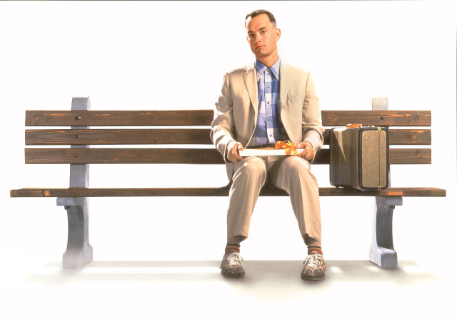 Man bench plate food suitcase free wallpaper for desktop - medium preview image