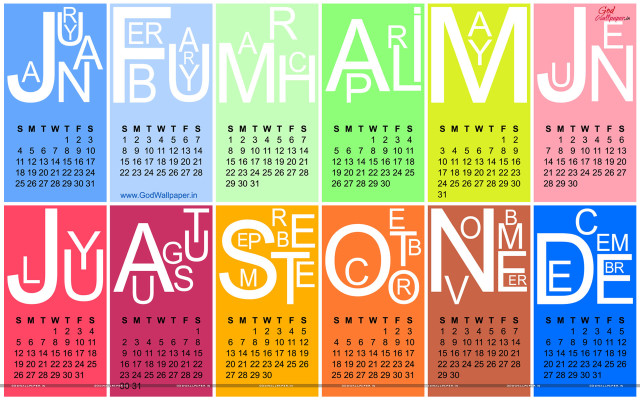 Calendar colorful background july december free wallpaper for desktop - medium preview image