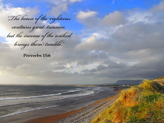 Beach bible verse cloudy sky free wallpaper for desktop - medium preview image