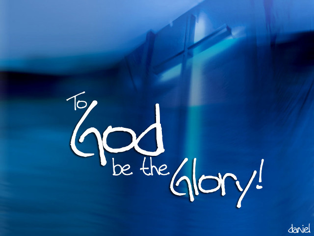 Blue background white lettering cross #2 free wallpaper for desktop - medium preview image