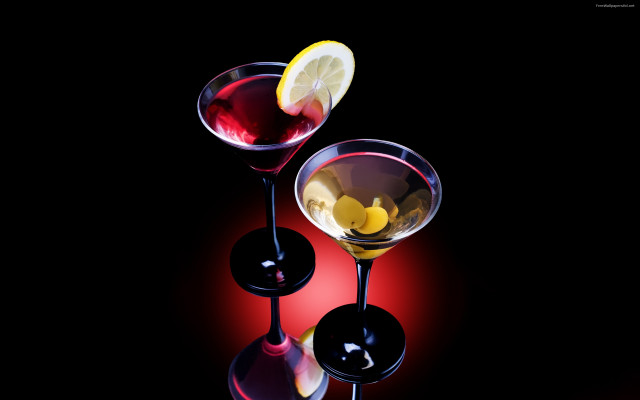 Wine glasses lemon slice red free wallpaper for desktop - medium preview image