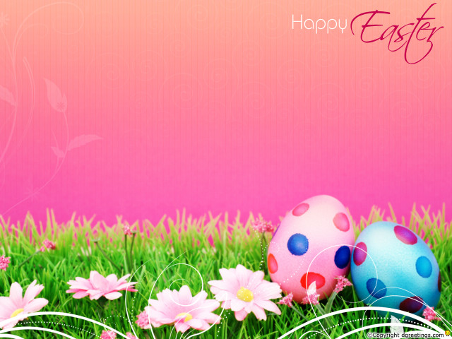 Pink blue easter egg grass free wallpaper for desktop - medium preview image