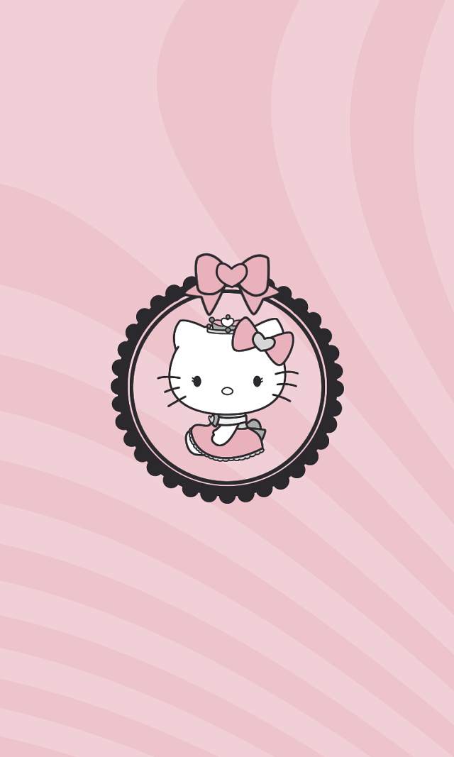 Hello kitty pink background bow #4 free wallpaper for mobile - medium preview image