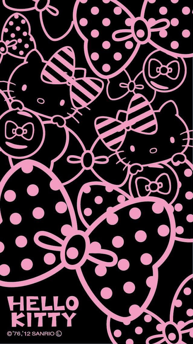 Hello kitty poster polka dots free wallpaper for mobile - medium preview image