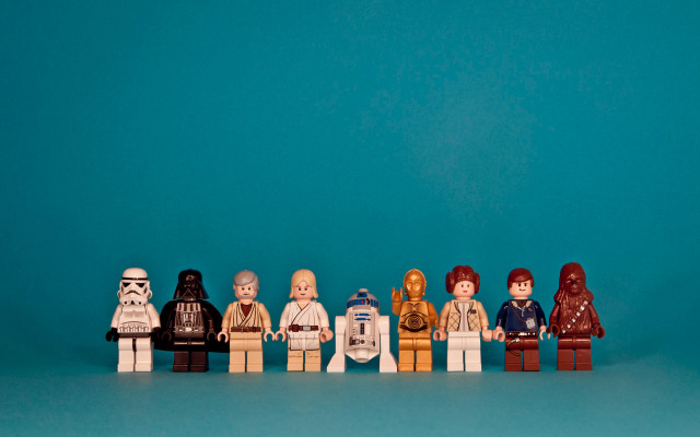 Lego star wars characters lined free wallpaper for desktop - medium preview image