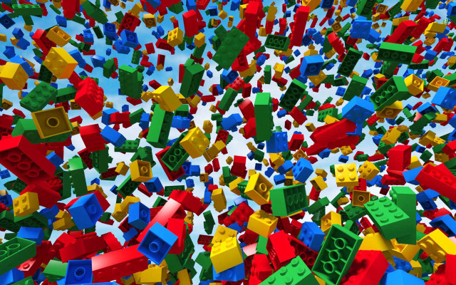 Lego group sky scattered colorful free wallpaper for desktop - medium preview image