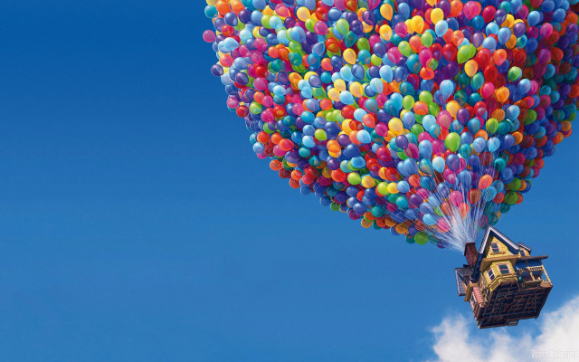 Floating house balloons in the #10 free wallpaper for desktop - medium preview image