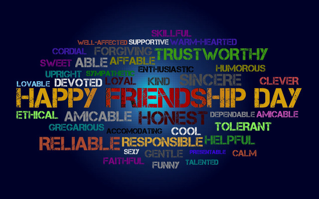 Happy friends day word cloud #2 free wallpaper for desktop - medium preview image