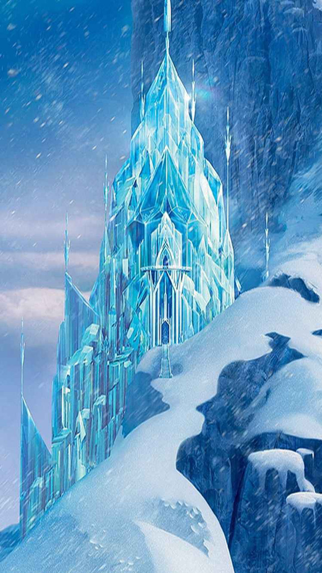 Frozen castle snowy mountain snowboard free wallpaper for mobile - medium preview image
