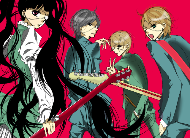 Group longhair guitar red pink free wallpaper for desktop - medium preview image