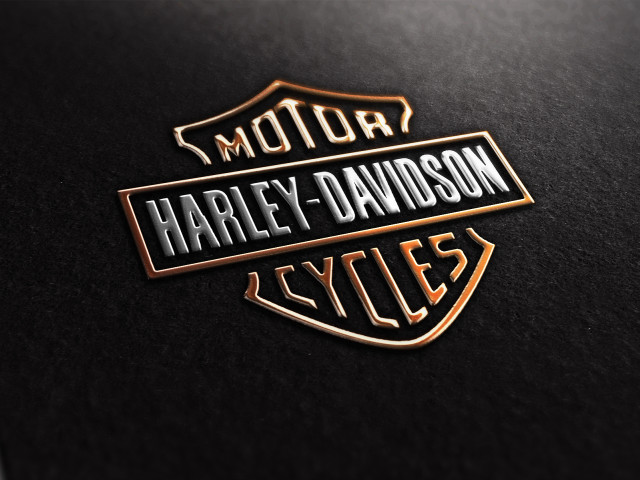 Harley davidson logo black gold free wallpaper for desktop - medium preview image