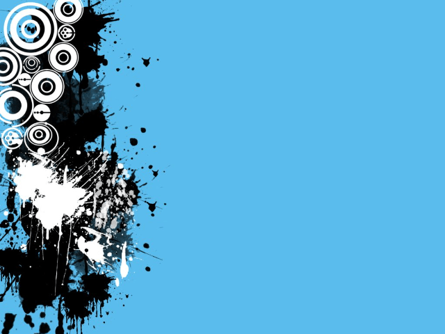 Blue background black white circles free wallpaper for desktop - medium preview image