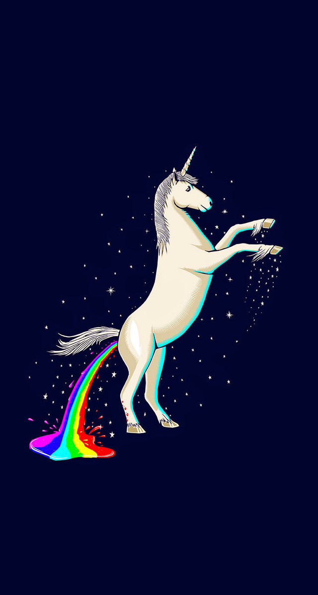 Unicorn rainbow tail star hind free wallpaper for mobile - medium preview image
