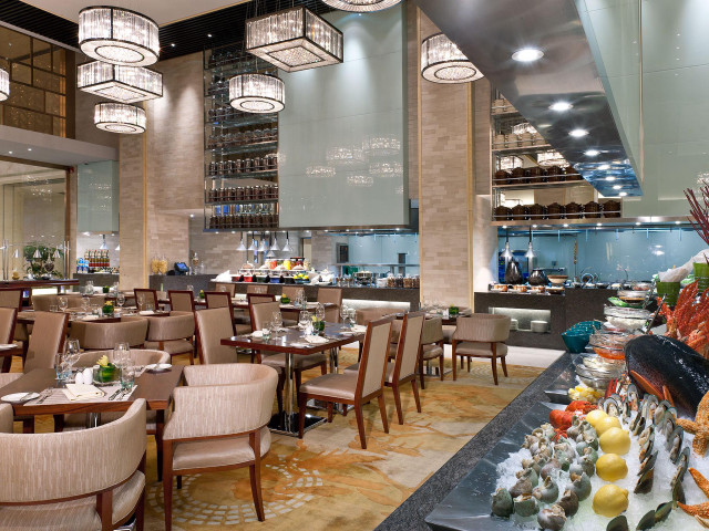 Restaurant buffet food window city free wallpaper for desktop - medium preview image