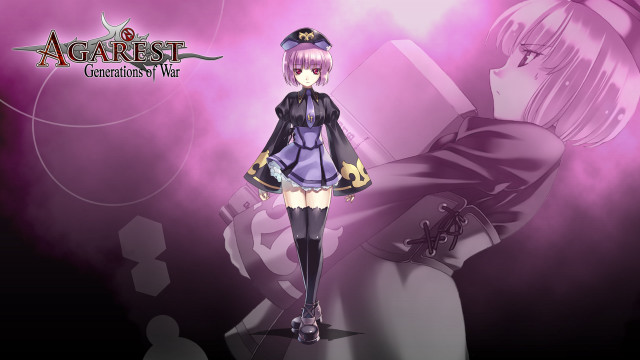 Anime character purple background black free wallpaper for desktop - medium preview image
