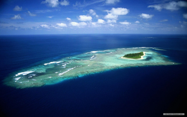 Island ocean sky clouds background free wallpaper for desktop - medium preview image