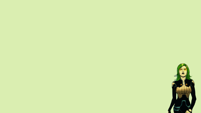 Woman black yellow outfit green free wallpaper for desktop - medium preview image