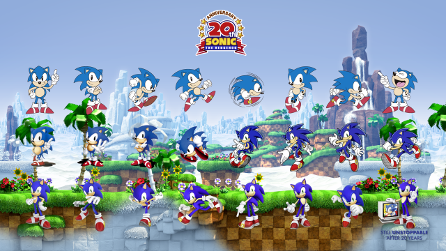 Sonic characters city sky background free wallpaper for desktop - medium preview image