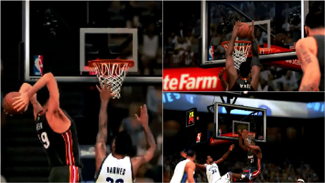 Basketball player dunking game referee free wallpaper for desktop - medium preview image