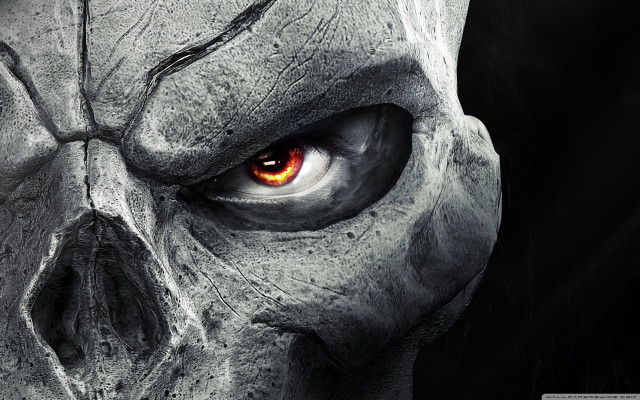 Skull red eyes gothic ambient free wallpaper for desktop - medium preview image