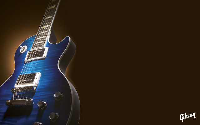 Blue guitar black brown background free wallpaper for desktop - medium preview image