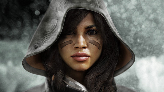 Woman hood cat face painted free wallpaper for desktop - medium preview image