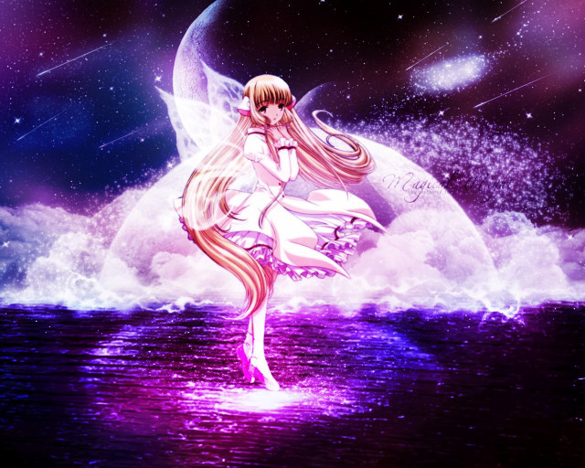 Girl dress ocean wave moon free wallpaper for desktop - medium preview image