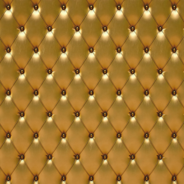 Gold leather upholstered diamond pattern free wallpaper for tablet - medium preview image