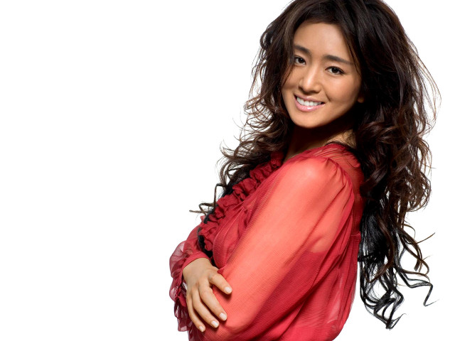 Woman long hair red blouse free wallpaper for desktop - medium preview image