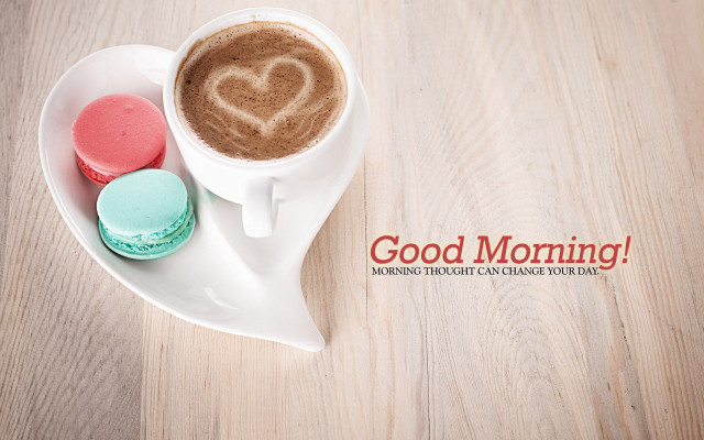 Coffee heart cookie good morning free wallpaper for desktop - medium preview image