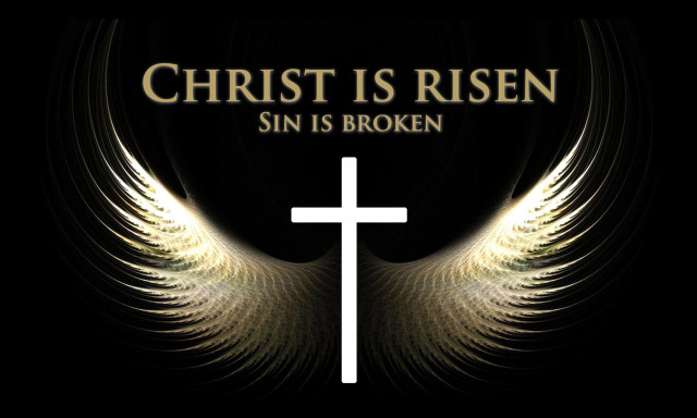 Cross wings quote christ risen free wallpaper for desktop - medium preview image