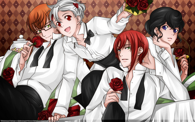 Group people couch roses formal free wallpaper for desktop - medium preview image