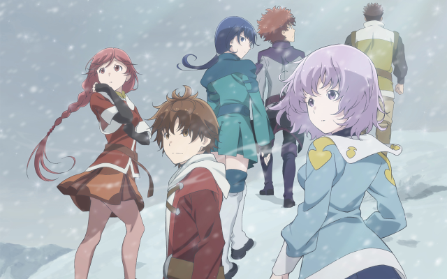 Anime girls snow together winter free wallpaper for desktop - medium preview image