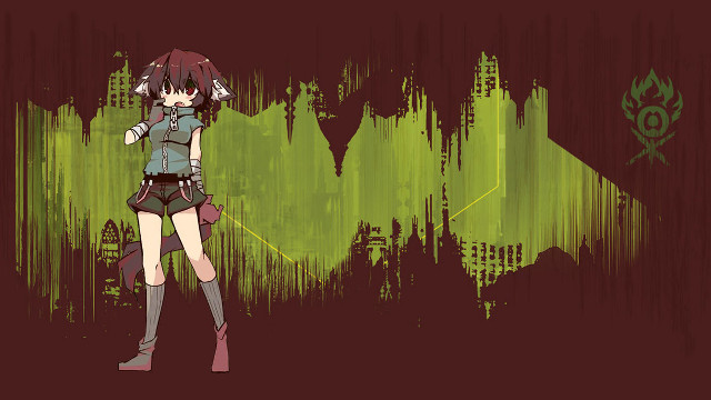 Girl short skirt boots green free wallpaper for desktop - medium preview image