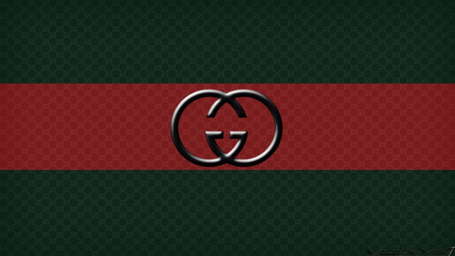 Gucci logo green red background free wallpaper for desktop - medium preview image