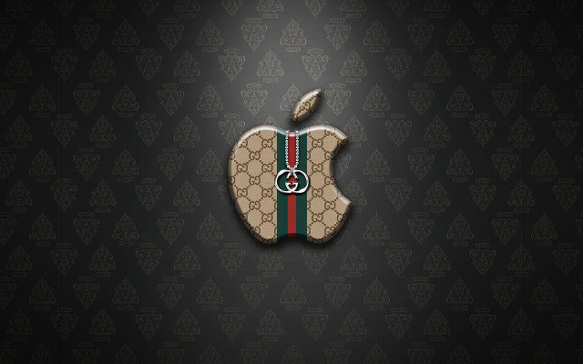 Gucci logo black background green free wallpaper for desktop - medium preview image