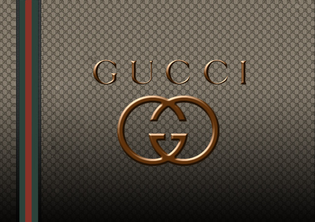 Gucci logo black background red free wallpaper for desktop - medium preview image