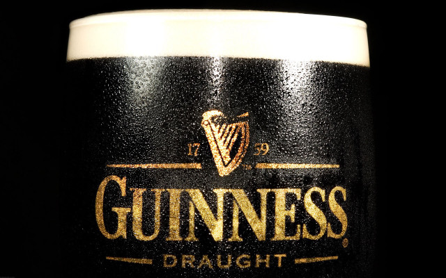 Guinness draught glass black background free wallpaper for desktop - medium preview image