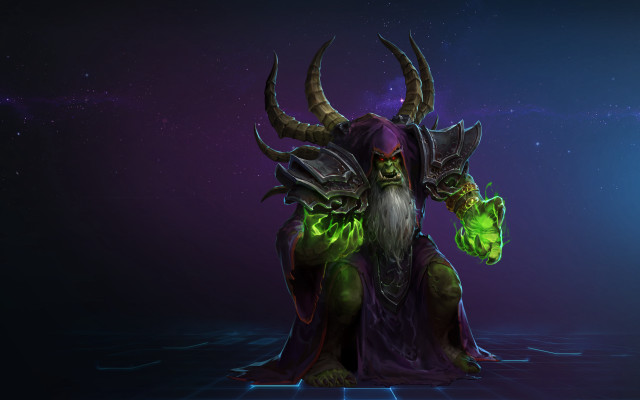Horned man bearded purple outfit free wallpaper for desktop - medium preview image
