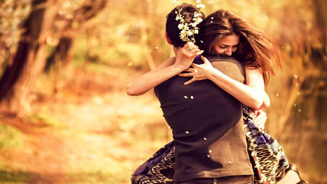 Woman holding man forest trees #2 free wallpaper for desktop - medium preview image